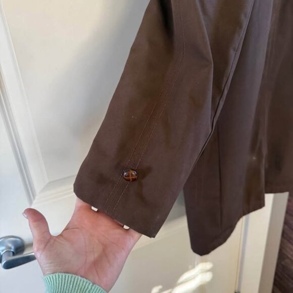 Men’s Vintage‎ Sir Jac Brown Trench Coat with Faux Fur Lined Collar-Size 38 - Picture 9 of 10